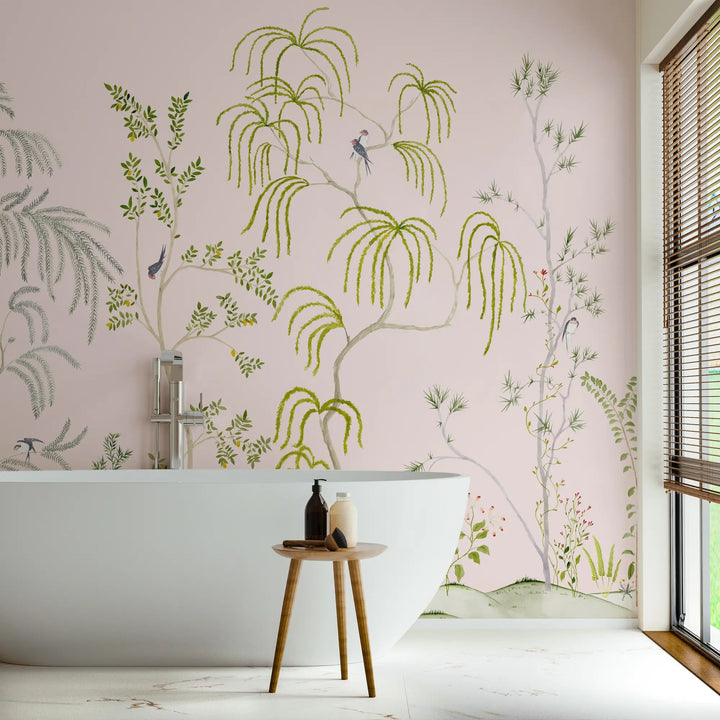 Leaning Orchard Wall Mural - Hazy Pink