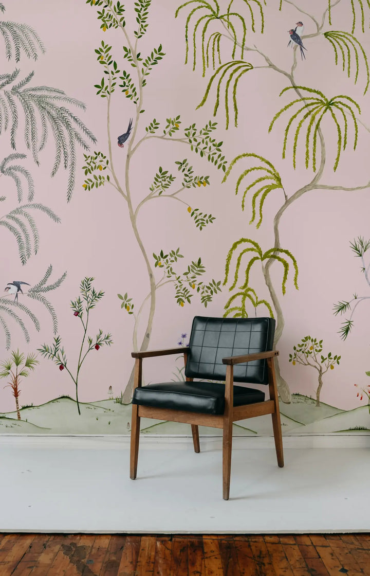 Leaning Orchard Wall Mural - Hazy Pink