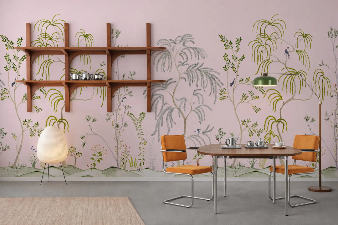 Leaning Orchard Wall Mural - Hazy Pink