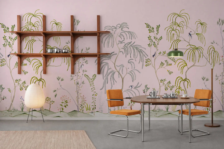 Leaning Orchard Wall Mural - Hazy Pink