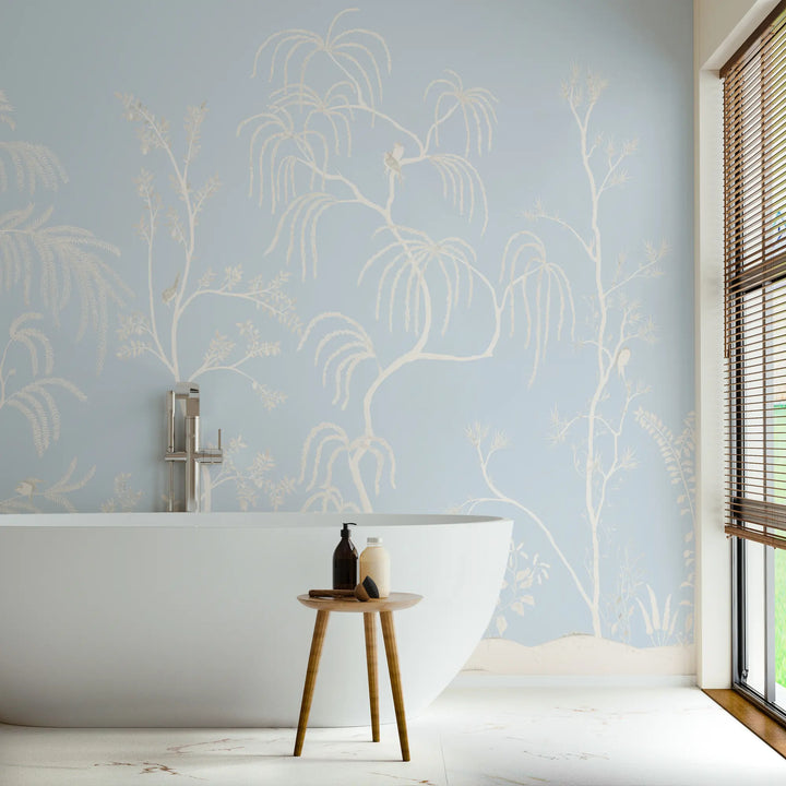 Leaning Orchard Wall Mural - Quiet Blue