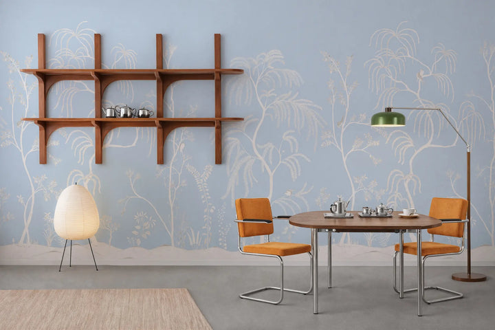 Leaning Orchard Wall Mural - Quiet Blue