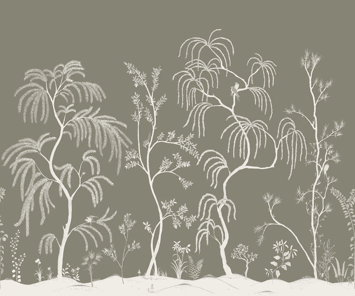 Leaning Orchard Wall Mural - Weathered Brown