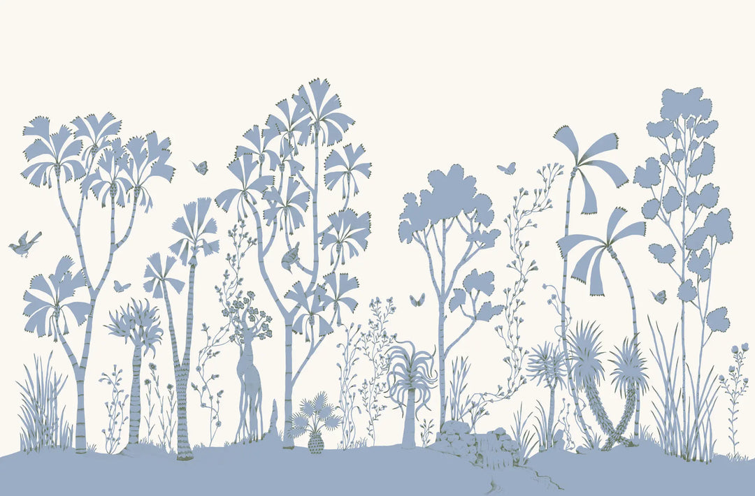Oasis Canopy Wall Mural - Blue Parchment