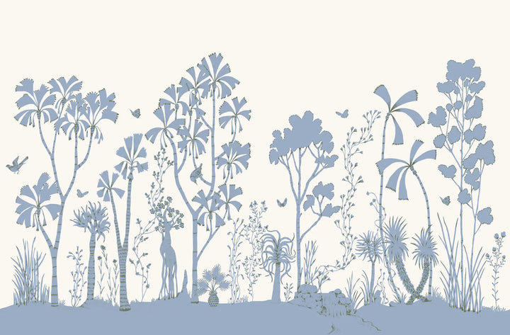 Oasis Canopy Wall Mural - Blue Parchment
