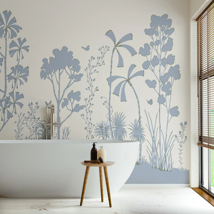Oasis Canopy Wall Mural - Blue Parchment