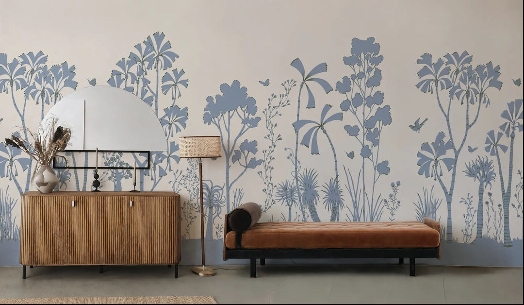 Oasis Canopy Wall Mural - Blue Parchment