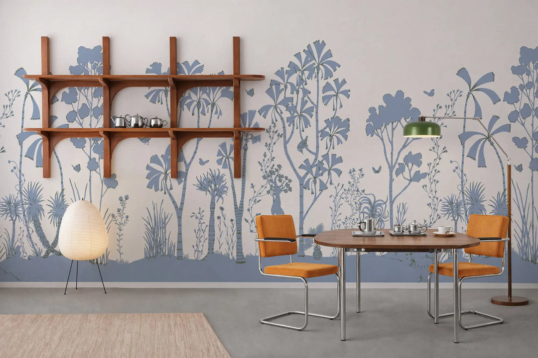 Oasis Canopy Wall Mural - Blue Parchment