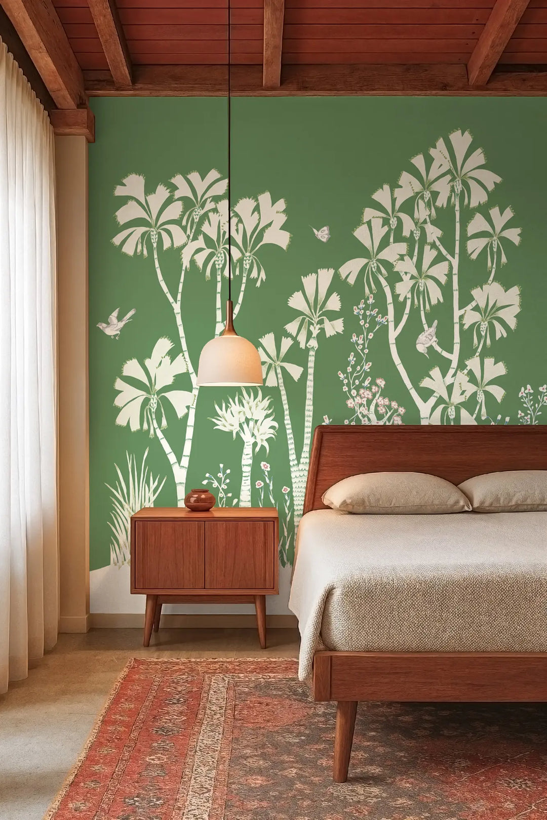 Oasis Canopy Wall Mural - Emerald Green