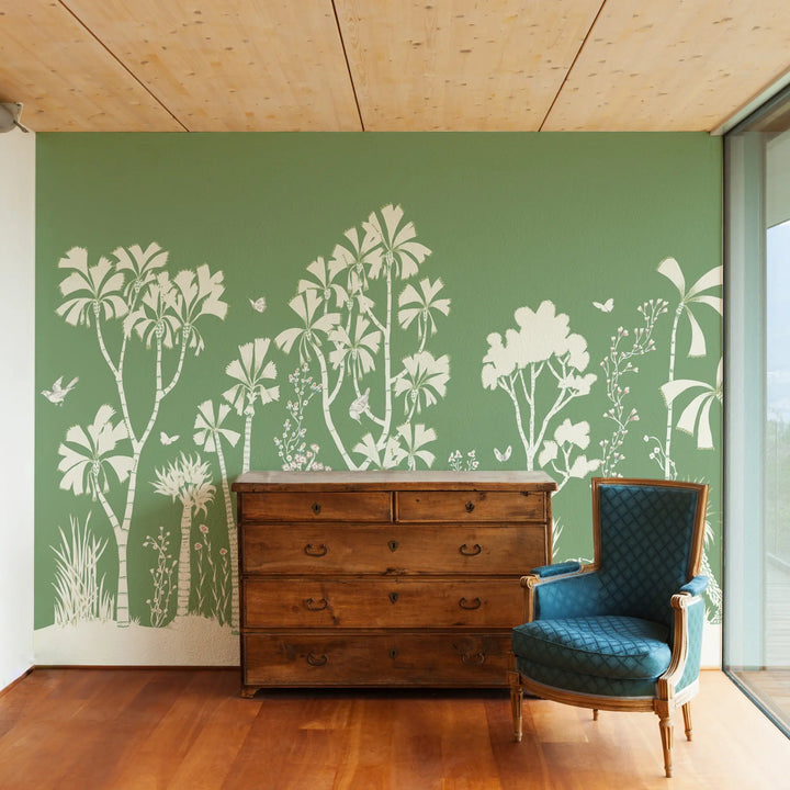 Oasis Canopy Wall Mural - Emerald Green