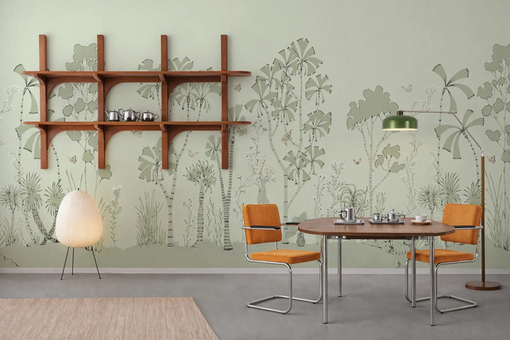 Oasis Canopy Wall Mural - Pale Jade