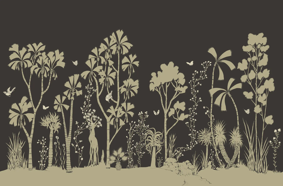 Oasis Canopy Wall Mural - Sumi Black