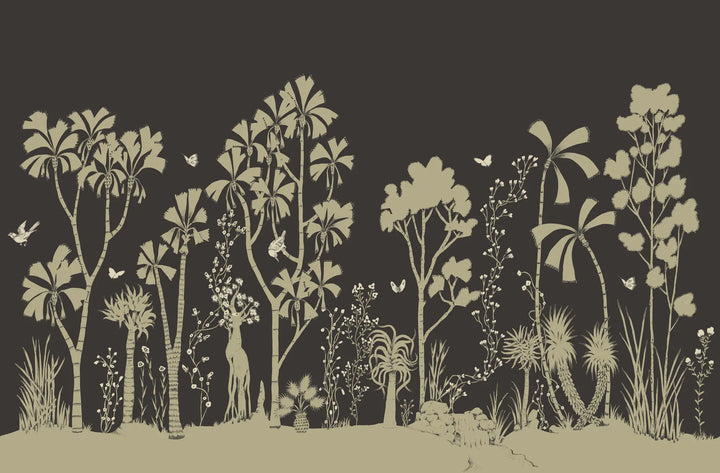 Oasis Canopy Wall Mural - Sumi Black