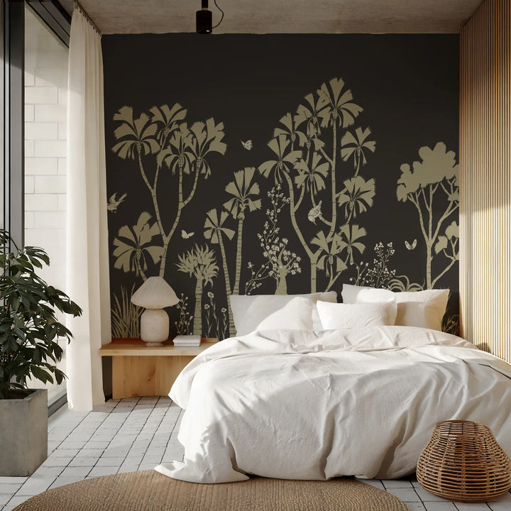 Oasis Canopy Wall Mural - Sumi Black