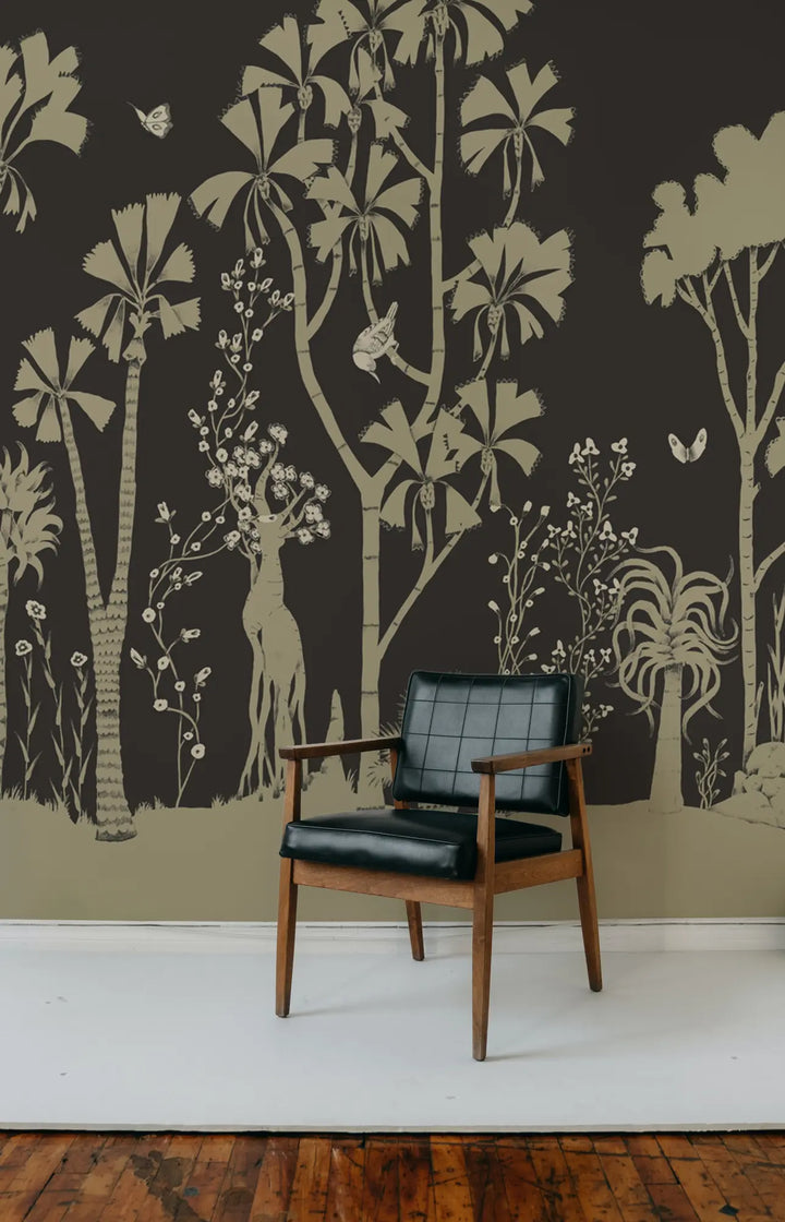 Oasis Canopy Wall Mural - Sumi Black