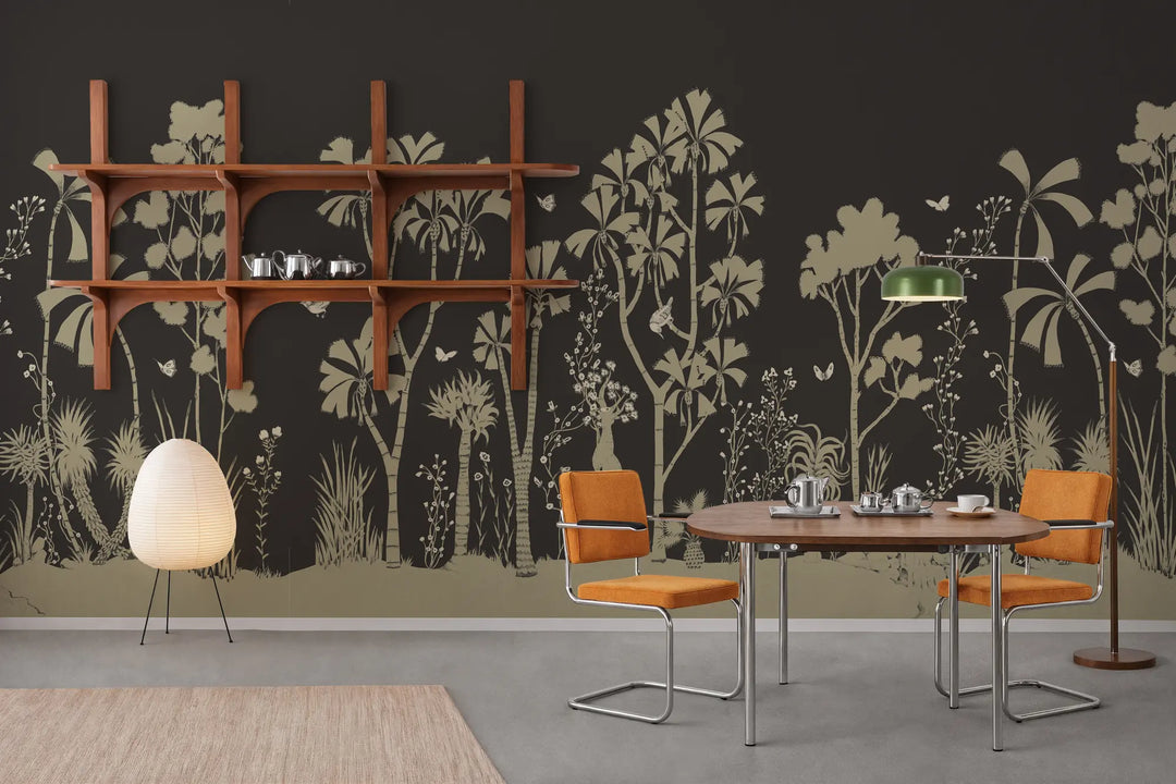 Oasis Canopy Wall Mural - Sumi Black