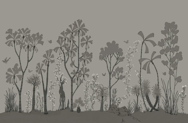 Oasis Canopy Wall Mural - Volcanic Brown