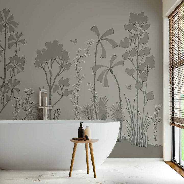 Oasis Canopy Wall Mural - Volcanic Brown