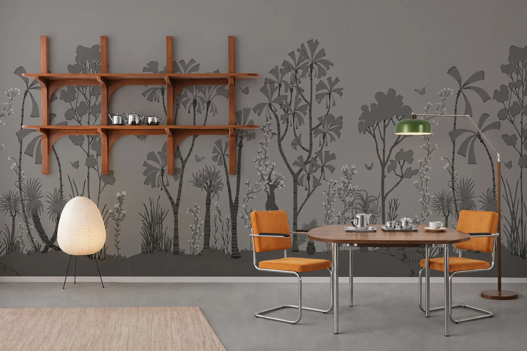 Oasis Canopy Wall Mural - Volcanic Brown