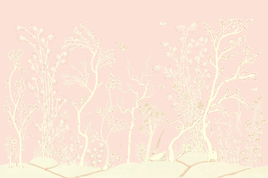 Porcelain Grove Wall Mural - Blush Blossom