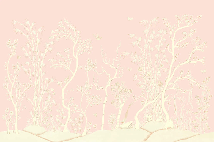 Porcelain Grove Wall Mural - Blush Blossom