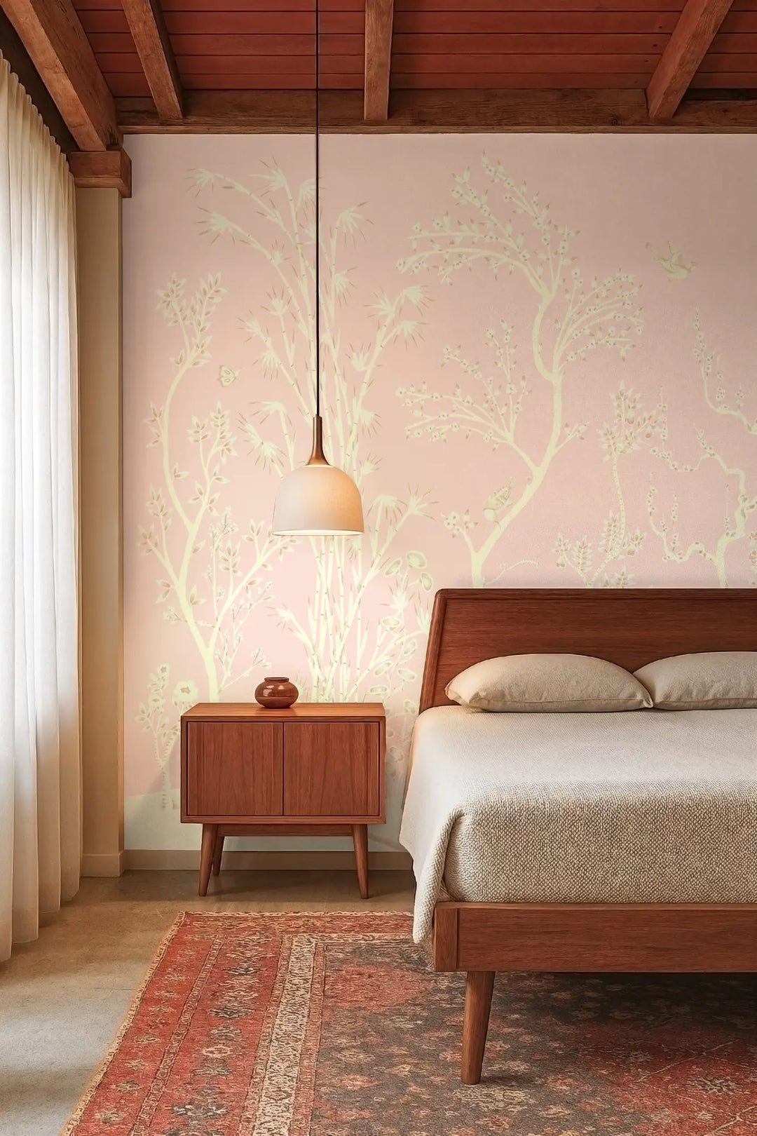 Porcelain Grove Wall Mural - Blush Blossom
