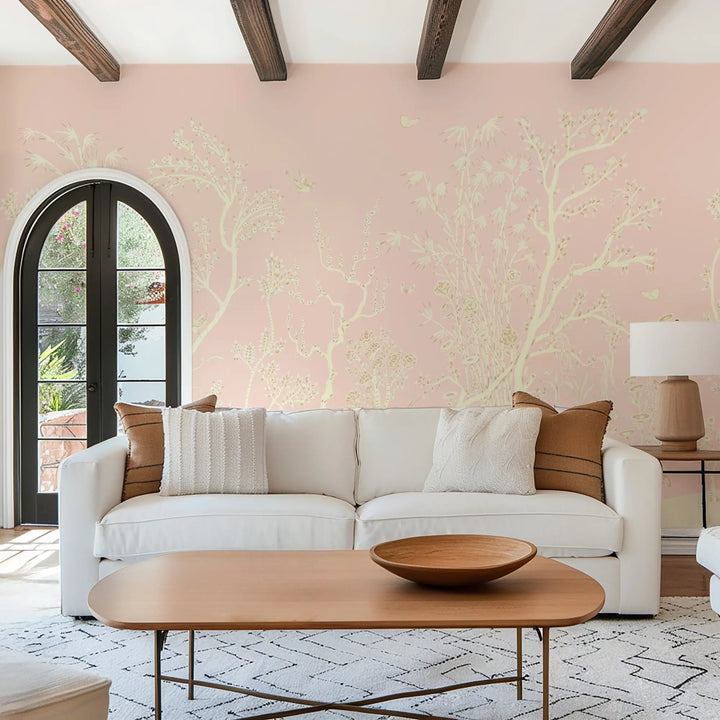 Porcelain Grove Wall Mural - Blush Blossom