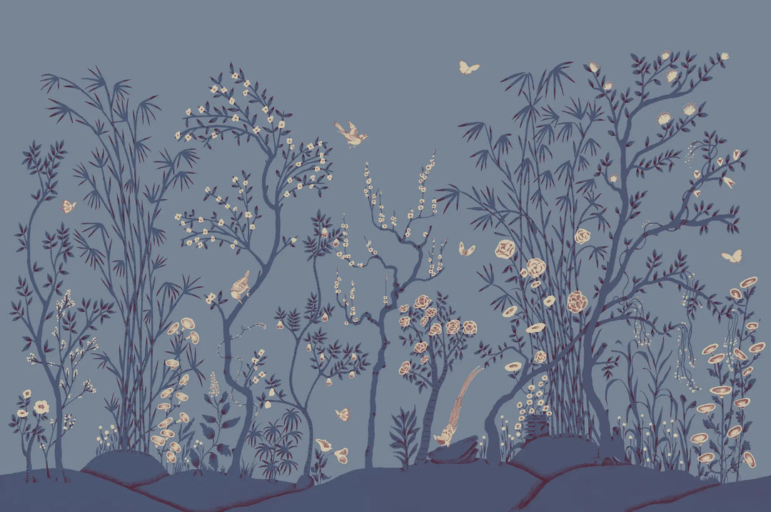 Porcelain Grove Wall Mural - Evening Blue