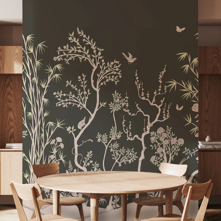 Porcelain Grove Wall Mural - Lamp Black