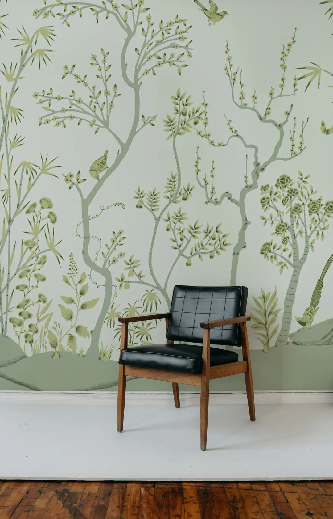 Porcelain Grove Wall Mural - Pale Teal Green