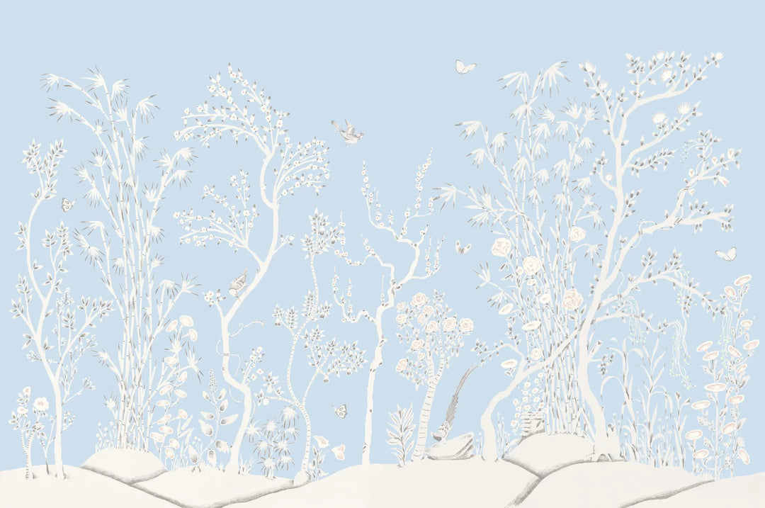 Porcelain Grove Wall Mural - Quiet Blue