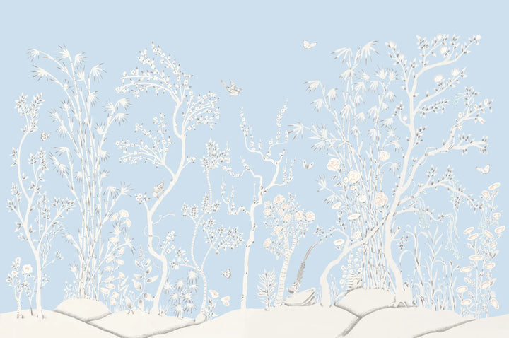 Porcelain Grove Wall Mural - Quiet Blue