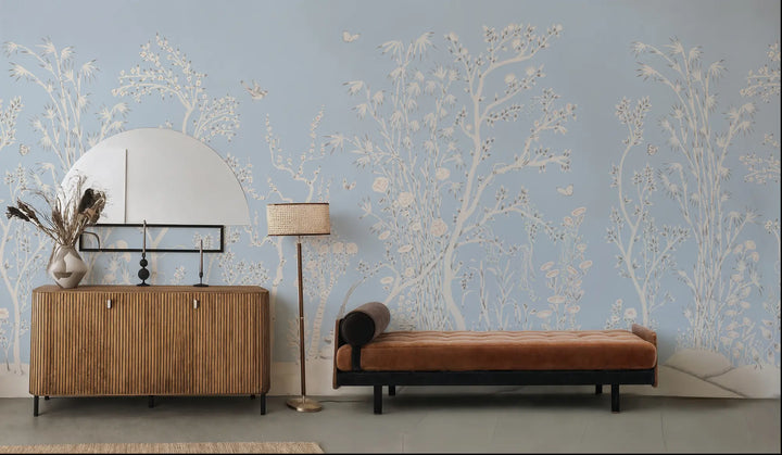 Porcelain Grove Wall Mural - Quiet Blue