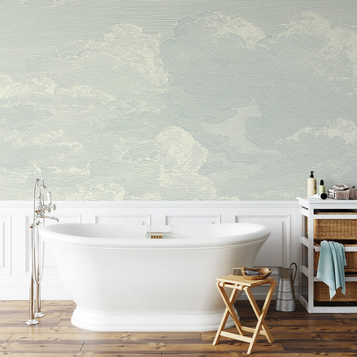 Open Sky Wall Mural - Pale Mineral Blue
