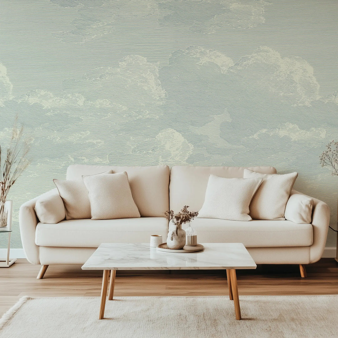 Open Sky Wall Mural - Pale Mineral Blue