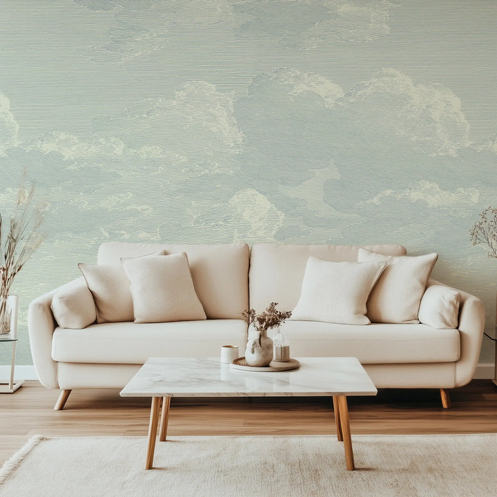 Open Sky Wall Mural - Pale Mineral Blue