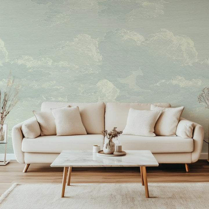 Open Sky Wall Mural - Pale Mineral Blue