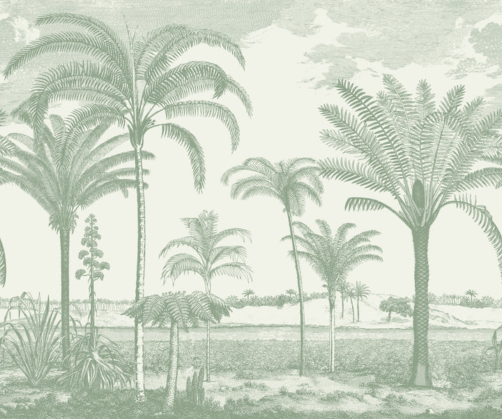 Under the Palms Wall Mural - Areca Green