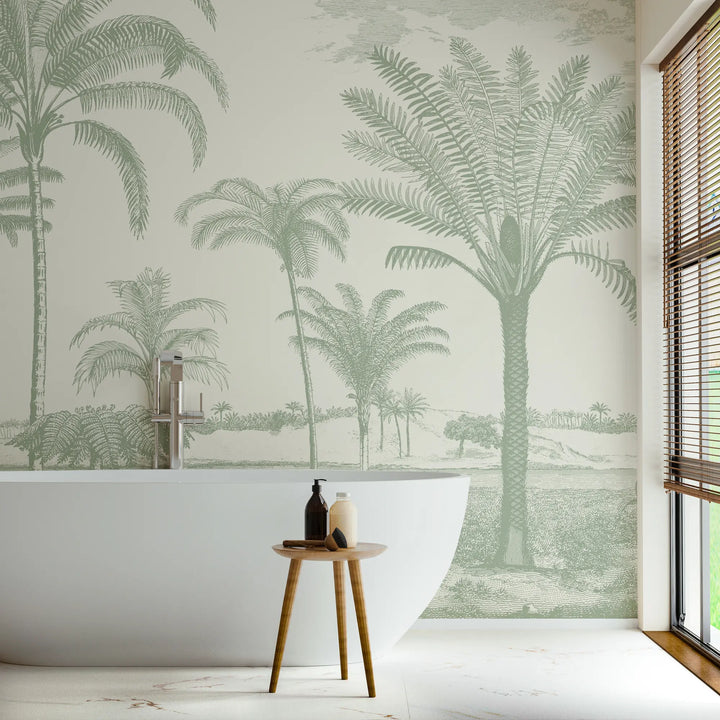 Under the Palms Wall Mural - Areca Green