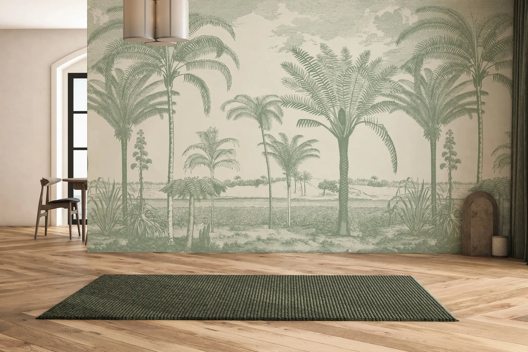 Under the Palms Wall Mural - Areca Green