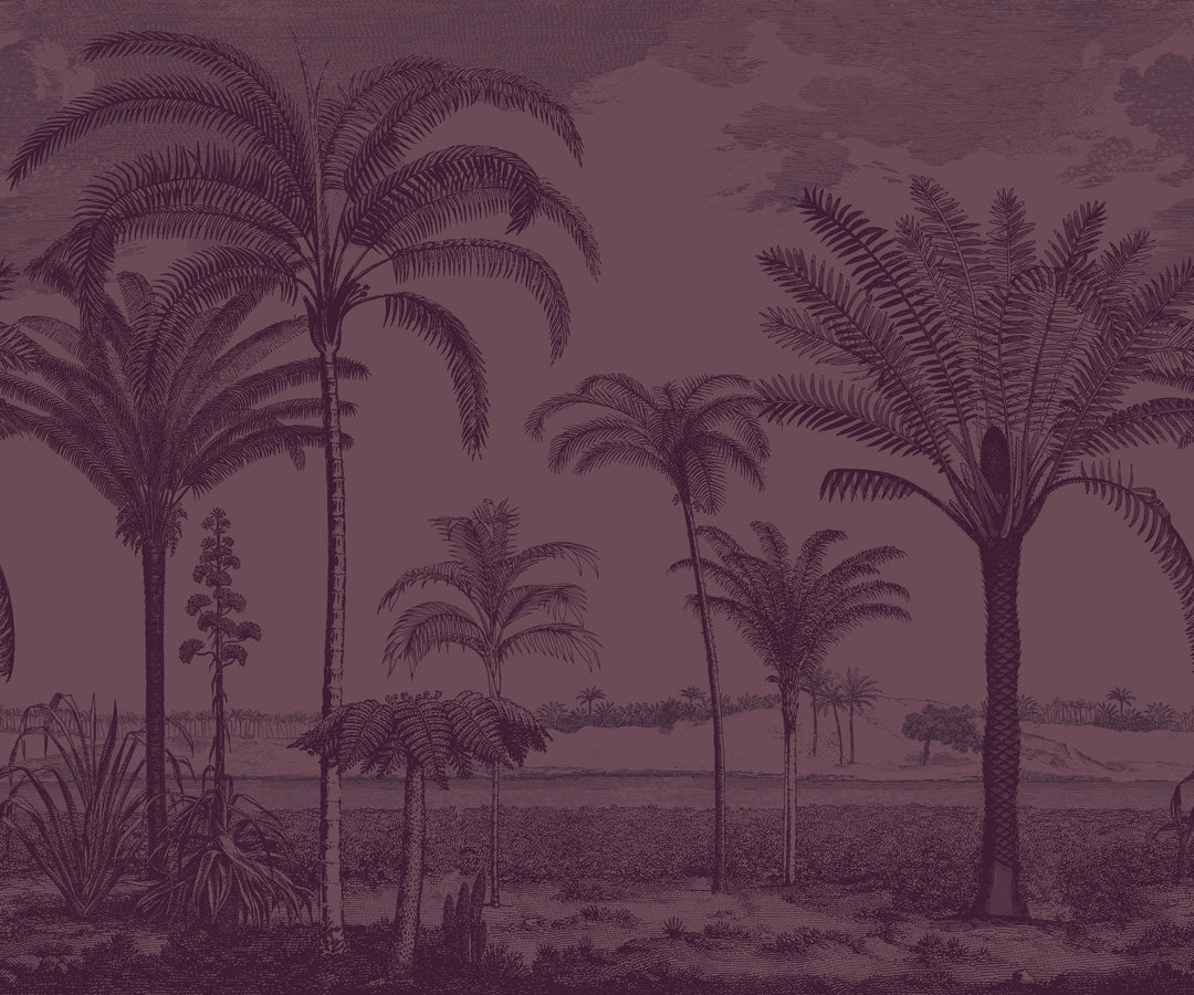 Under the Palms Wall Mural - Burgundy