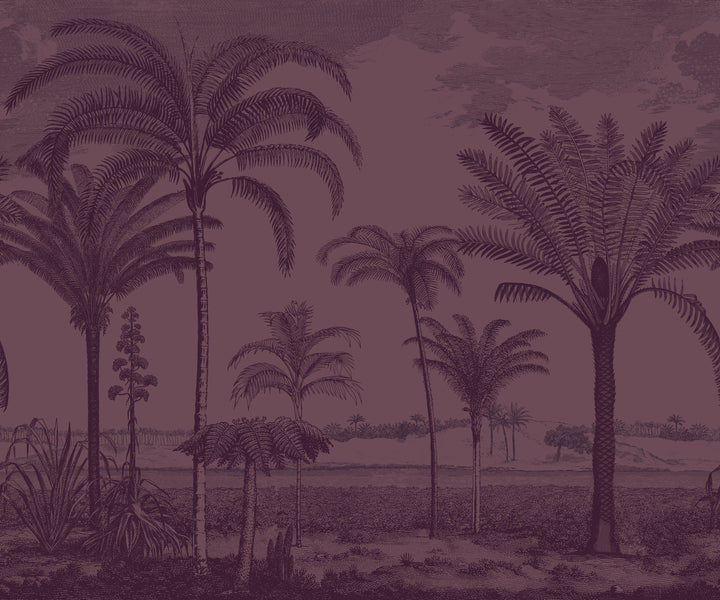 Under the Palms Wall Mural - Burgundy