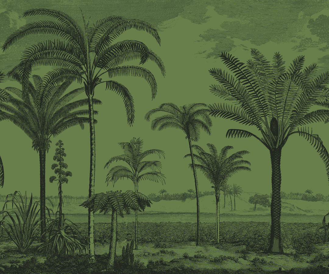 Under the Palms Wall Mural - Green Glaze