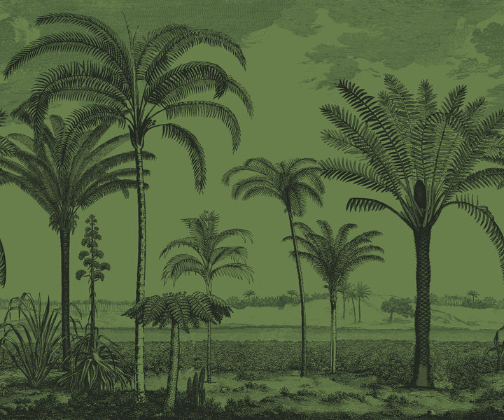 Under the Palms Wall Mural - Green Glaze