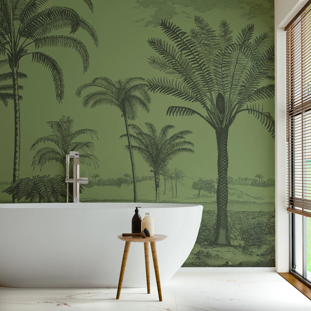 Under the Palms Wall Mural - Green Glaze