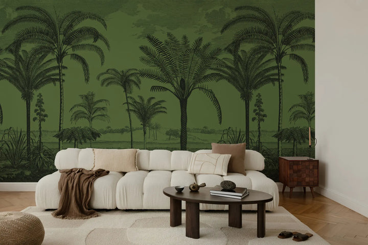 Under the Palms Wall Mural - Green Glaze