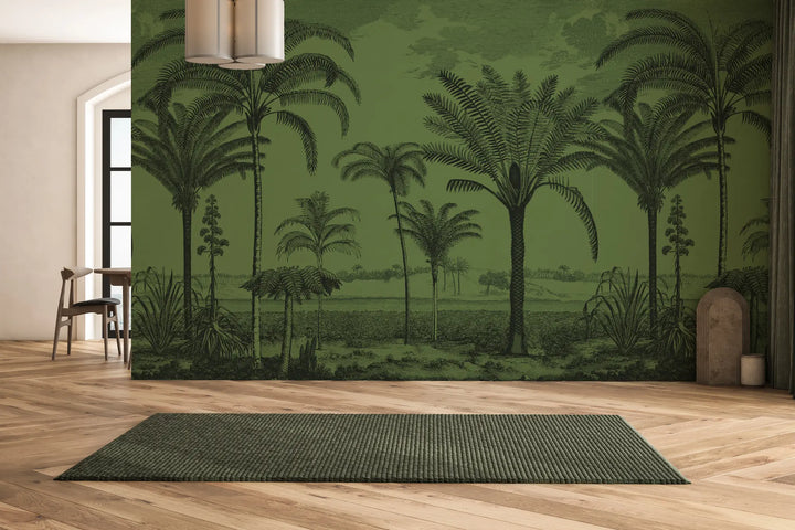 Under the Palms Wall Mural - Green Glaze
