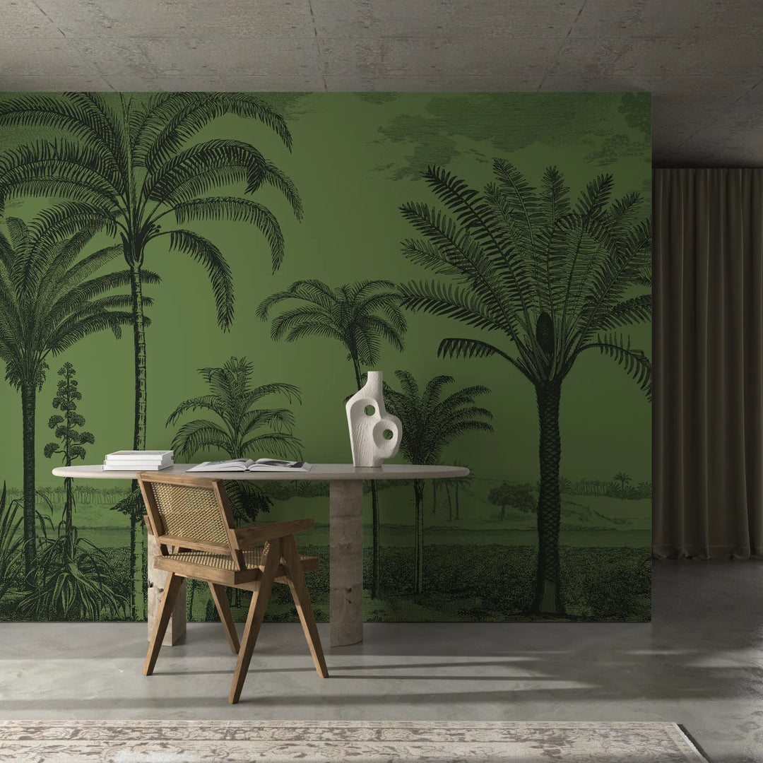 Under the Palms Wall Mural - Green Glaze
