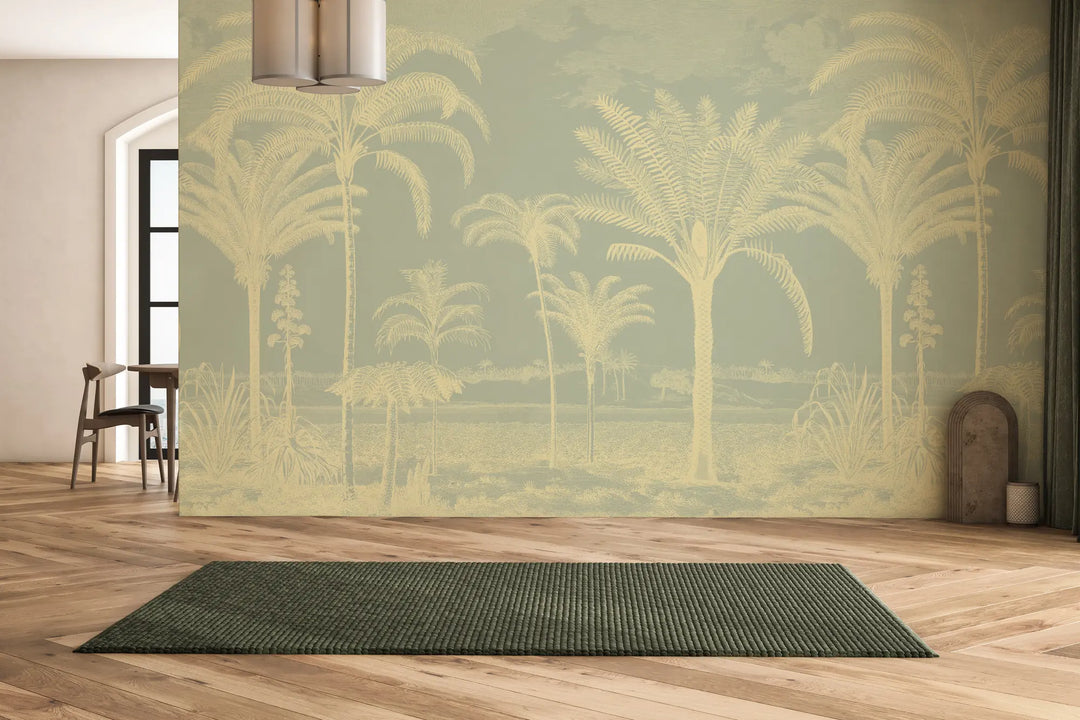 Under the Palms Wall Mural - Pale Lemon