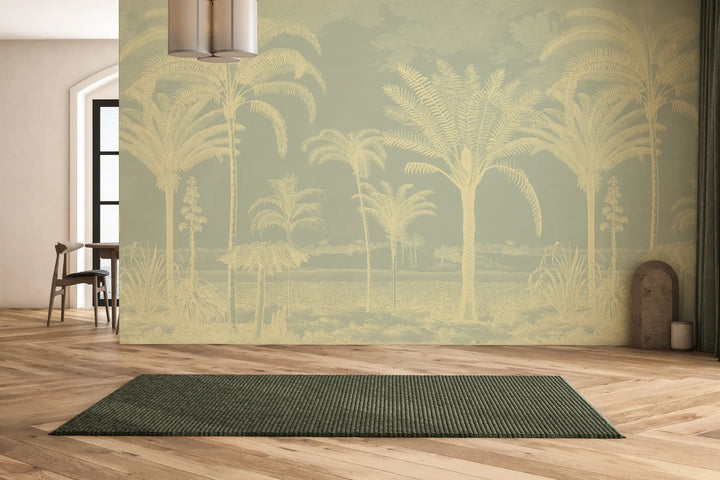 Under the Palms Wall Mural - Pale Lemon